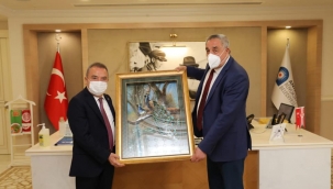 BAŞKAN AKBUĞA,MUHİTTİN BÖCEK'i MAKAMINDA ZİYARET ETTİ