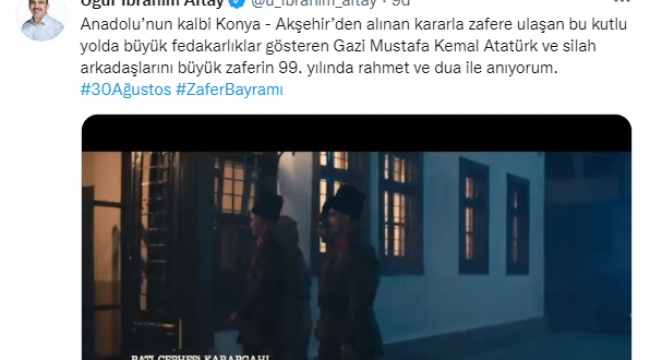 BAŞKAN ALTAY'DAN AKŞEHİR TEMALI PAYLAŞIM