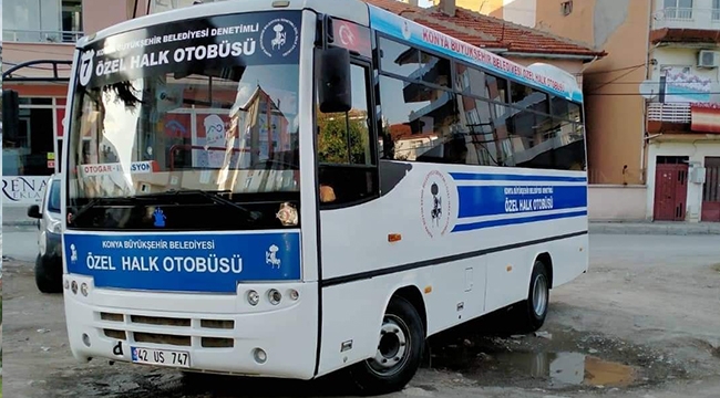 AKŞEHİR'DE ÖZEL HALK OTOBÜSLERİ YENİDEN YOLLARDA
