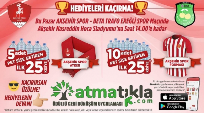 AKŞEHİR BELEDİYESİ'NDEN FORMA HEDİYESİ