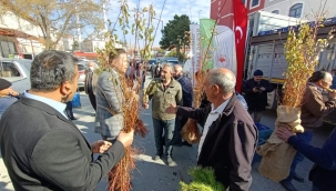 YUNAK'TA 10 BİN FİDAN DAĞITILDI