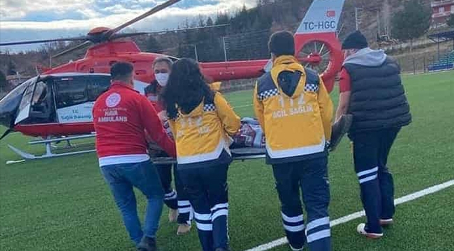 HASTA, HELİKOPTER AMBULANS İLE SEVK EDİLDİ