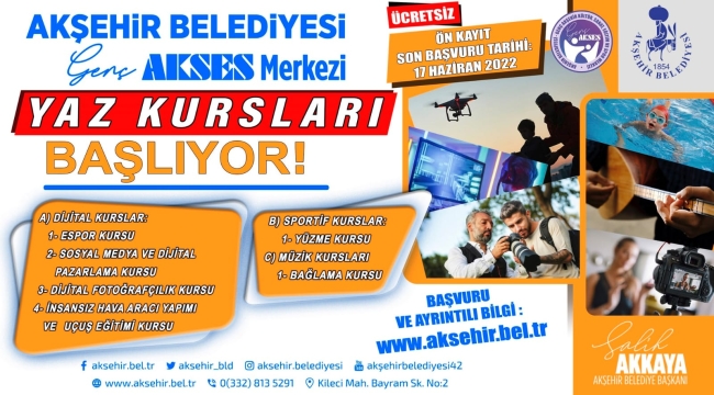 Genç Akses Merkezi'nden Yaz Kursları 