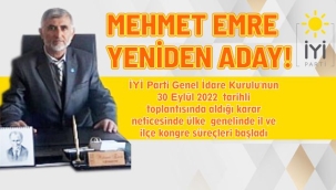 MEHMET EMRE YENİDEN ADAY!