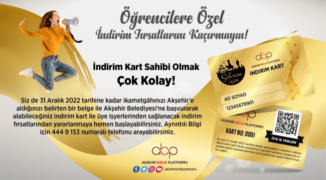 Hedef 100 Bin Nüfus Kampanyası İçin İndirim Kartı 