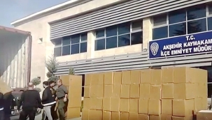 PİYASA DEĞERİ 4.6 MİLYONLUK KAÇAK SİGARA YAKALANDI 
