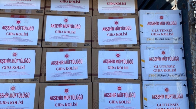 AKŞEHİR MÜFTÜLÜĞÜ'NDEN DEPREM BÖLGESİNE 1300 GIDA KOLİSİ 
