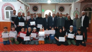 CAMİLERDE KUR'AN EĞİTİMİ KURSU KATILIM BELGELERİ VERİLDİ 
