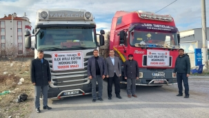 TUZLUKÇU MİLLİ EĞİTİM'DEN DEPREM BÖLGESİNE 2 TIR SU 