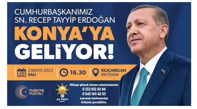 BAŞKAN ÇARDAKOĞLU'NDAN 2 MAYIS KONYA MİTİNGİ'NE DAVET! 