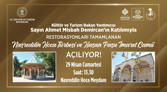 Nasreddin Hoca Türbesi ve İmaret Cami Resmi Açılışı Cumartesi Günü 