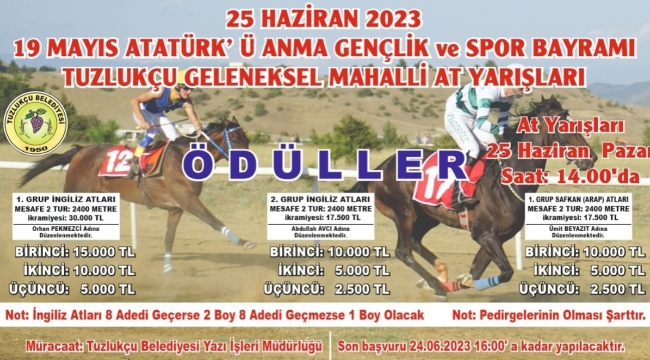 TUZLUKÇU GELENEKSEL MAHALLİ AT YARIŞLARI ERTELENDİ.