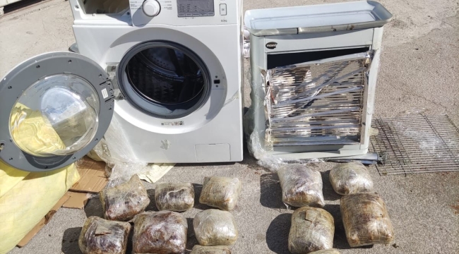 Çamaşır makinesinden kilolarca uyuşturucu çıktı!