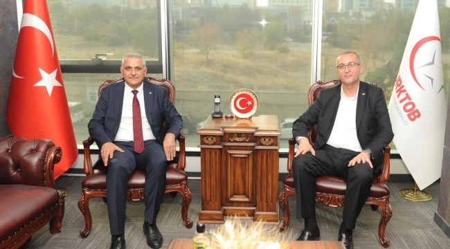 BAŞKAN KONAK'TAN TÜRKTOB BAŞKANI HACI ÖMER GÜLER'E HAYIRLI OLSUN ZİYARETİ