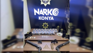 Konya'da zehir tacirlerine eş zamanlı operasyonda 3 şüpheli gözaltına alındı 