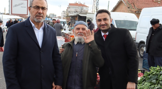BAŞKAN MEŞE PAZAR ESNAFINI ZİYARET ETTİ 
