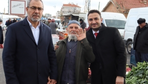 BAŞKAN MEŞE PAZAR ESNAFINI ZİYARET ETTİ 