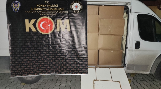 Konya'da kaçakçılara operasyon! Milyonlarca gümrük kaçağı sigara ele geçirildi 