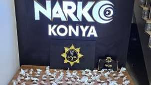 Konya'da uyuşturucu operasyonu! çantadan 1,5 kilo uyuşturucu çıktı 