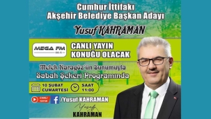 Yusuf Kahraman Cumartesi Günü Mega Radyo'da 