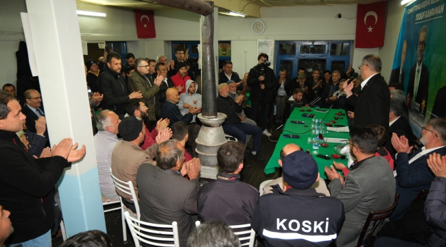 KARABULUT VE ORTAKÖY HALKI BAŞKAN ADAYI KAHRAMAN'I BAĞRINA BASTI 