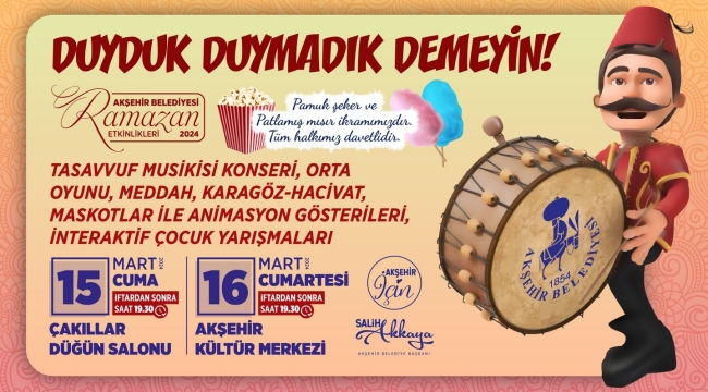 Ramazan Ayı Akşehir'de Çocuklar İçin Eğlenceli Etkinliklerle Şenlenecek! 
