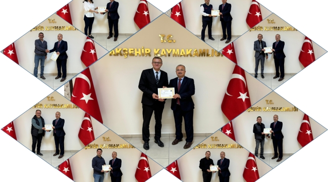 AKŞEHİR  İLÇE TARIM PERSONELİ  BAŞARI BELGESİ İLE TALTİF EDİLDİ 