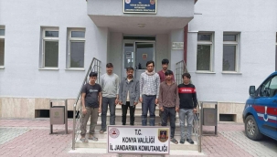 Konya'da 7 kaçak Afganistanlı göçmen jandarma ekiplerince yakalandı 
