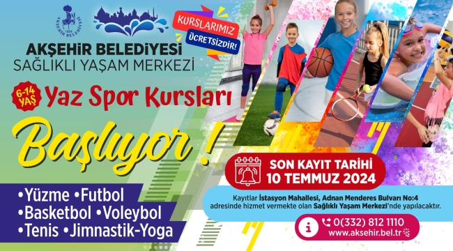 Akşehir Belediyesi Yaz Spor Kursları Kayıtları Bugün Başlıyor! 