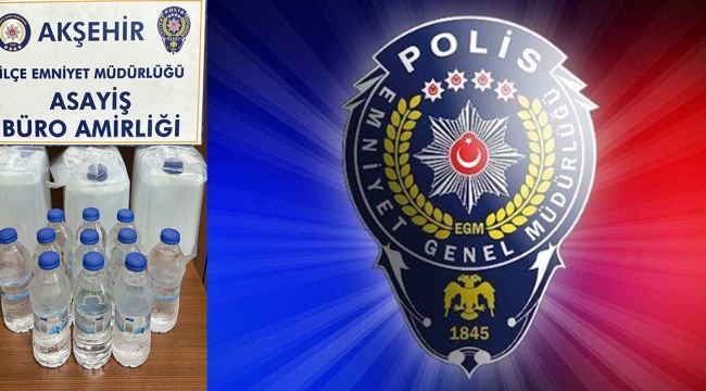 Akşehir'de Kaçak Alkol Operasyonu 