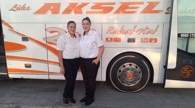 KADIN ŞOFÖR VE KADIN MUAVİN GÖRENLERİ ŞAŞIRTIYOR 