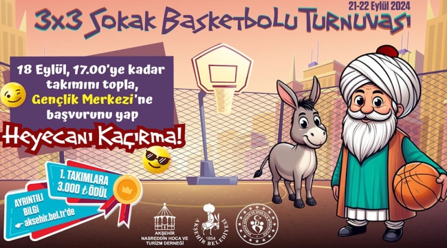 Akşehir'de 3X3 Sokak Basketbolu Turnuvası
