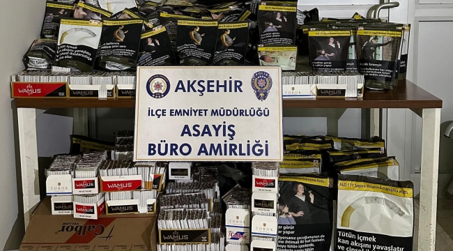 AKŞEHİR'DE KAÇAK SİGARA VE ÜTÜN OPERASYONU 