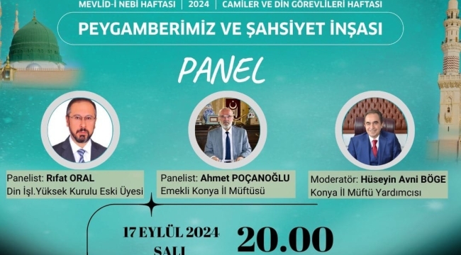 PEYGAMBERİMİZ VE ŞAHSİYET İNŞASI PANELİNE DAVET 