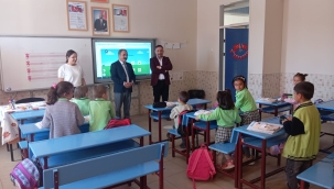 İŞCAN'DAN HAFTANIN İLK İŞ GÜNÜNDE ÜÇ OKUL ZİYARETİ 