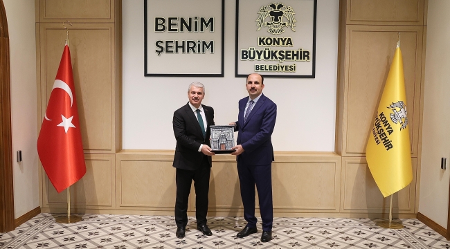 KONYA VALİSİ AKIN BAŞKAN ALTAY'I ZİYARET ETTİ 