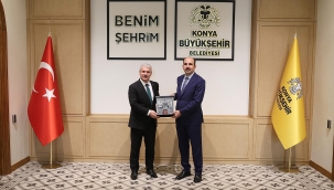 KONYA VALİSİ AKIN BAŞKAN ALTAY'I ZİYARET ETTİ 