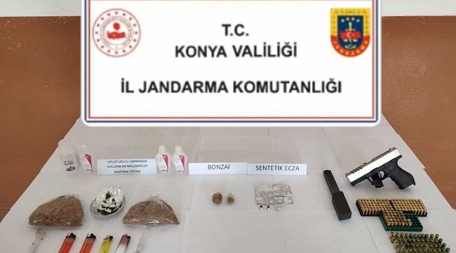 Konya Jandarma'dan 3 ilçede uyuşturucu operasyonu 