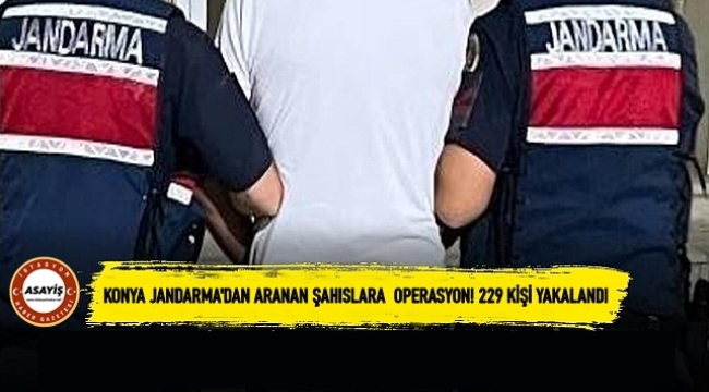 Konya Jandarma'dan aranan şahıslara operasyon! 229 kişi yakalandı 