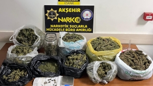 AKŞEHİR'DE İKİ BUÇUK MİLYONLUK UYUŞTURUCU ELE GEÇİRİLDİ 