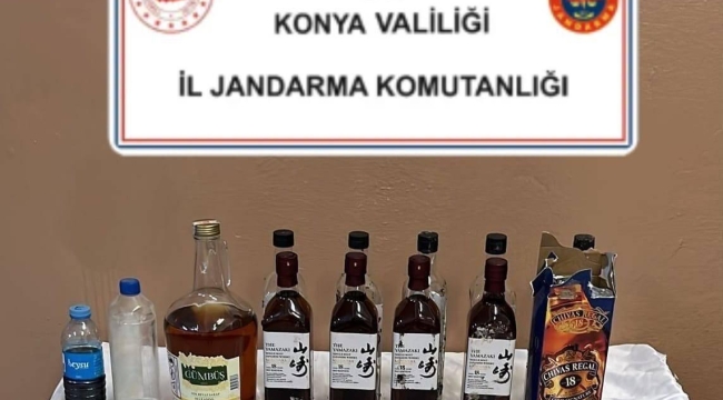 Konya jandarmadan kaçak ve sahte alkol denetimi 