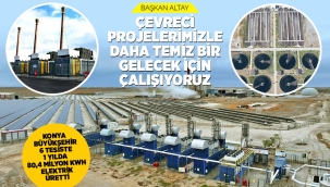 KONYA BÜYÜKŞEHİR 6 TESİSTE 1 YILDA 80,4 MİLYON kWh ELEKTRİK ÜRETTİ 