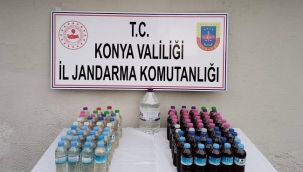Konya'da Jandarma ekipleri sahte alkol ele geçirdi 