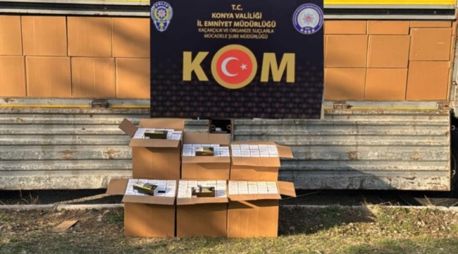 Konya polisinden kaçakçılara darbe:Yakalanan ürünün maliyeti 7 buçuk milyon