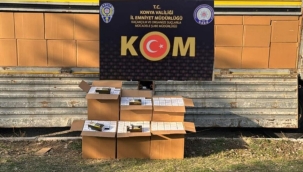 Konya polisinden kaçakçılara darbe:Yakalanan ürünün maliyeti 7 buçuk milyon 