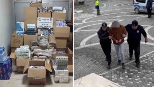 POLİSTEN GÜMRÜK KAÇAĞI SİGARA VE MAKARON OPERASYONU 