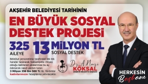 AKŞEHİR BELEDİYESİ'NDEN TARİHİNİN EN BÜYÜK SOSYAL DESTEK PROJESİ 