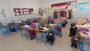 AKŞEHİR DE TÜM OKULLARDA DEPREM TATBİKATI YAPILDI 