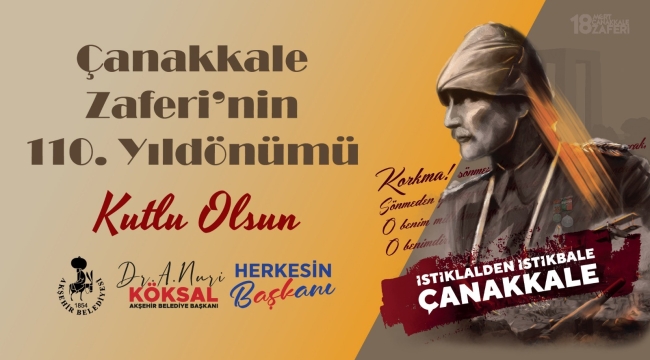 Başkan Köksal'ın 18 Mart Şehitleri Anma Günü Mesajı