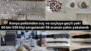 Konya polisinden suç ve suçluya geçit yok! 60 bin 550 kişi sorgulandı! 58 aranan şahıs yakalandı 